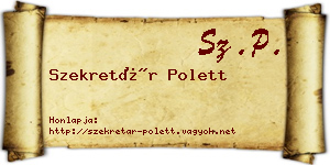Szekretár Polett névjegykártya